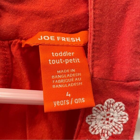 Joe Fresh Tank Tops Set of 2 Navy & Coral w/White Flowers Girl Toddler Size 4 - Picture 6 of 8